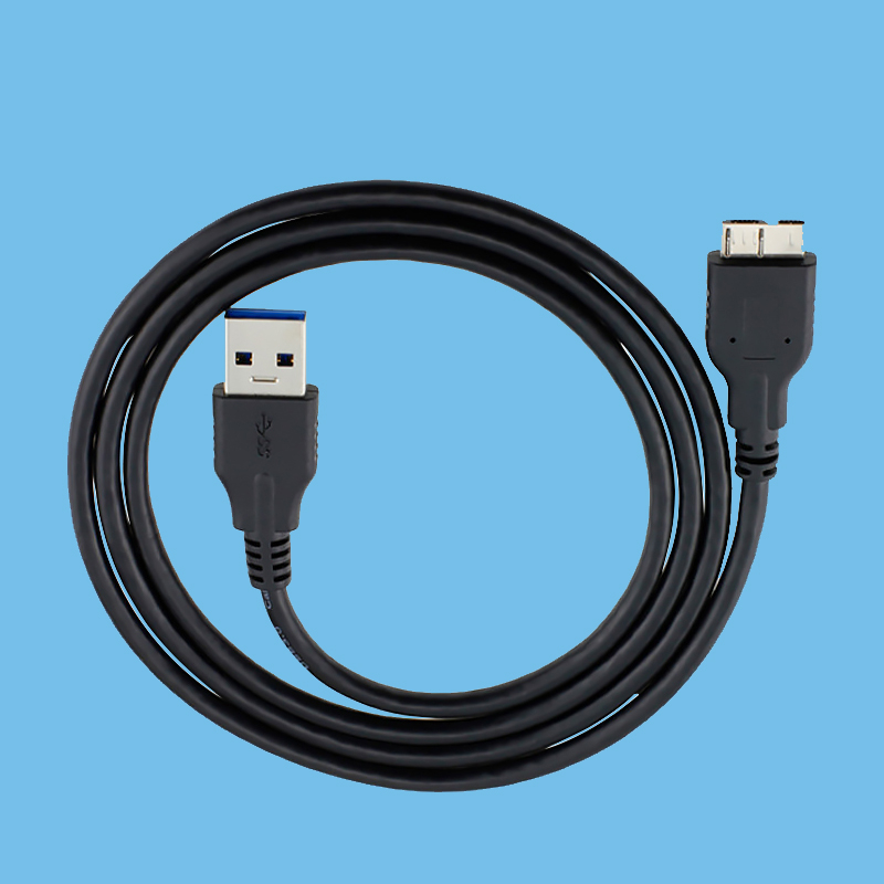USB-3.0-Male --- MICRO-USB-B-90 degree male data cable